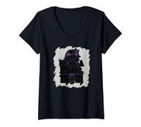 La Sua Non Una Fase Mamma Anziano Emo Gotico Ribelle Nostalgia Maglietta con Collo a V, Donna, Nero, L