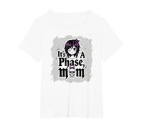 La Sua Non Una Fase Mamma Anziano Emo Gotico Ribelle Nostalgia Maglietta, Donna Plus-Size, Bianco, 6X