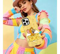 La superficie della custodia per telefono Jerry in formaggio giallo è stata aggiornata con un design lucido ed è compatibile con iPhone 11, 12, 13, 14, 15, 16, 17 Pro Max, A16, A17, A15, A14, A55, A56