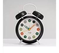 la sveglia, Campanello gemello da 4" silenzioso, senza ticchettio, a batteria(Black)