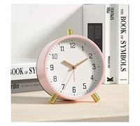 la sveglia, Orologio piccolo silenzioso senza ticchettio con luce notturna(Pink,3.5in)