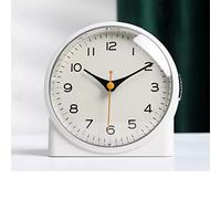la sveglia, Orologio piccolo super silenzioso da 4 pollici senza ticchettio con(White)