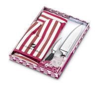 La Table d'Albert, 009950, Set di coltelli da Cucina, 4 pz, incl. 2 coltelli in Acciaio Inox, 1 Tagliere e 1 Guanto, Viola (Violett)