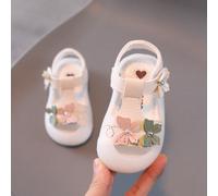 [ La taglia è due taglie più grande ]1 Paio di scarpe da principessa Baita con farfalla e fiore, dolci e alla moda per ragazze, scarpe da passeggio per bambini con suola morbida in PU e design con chi