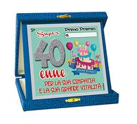 La Targa targhetta Numero 40 del 40 ENNE - Idea Scherzo Gadget per la Festa di Compleanno dei 40 Anni - Super 40enne per la Tua simpatia e la Tua Grande vitalità!