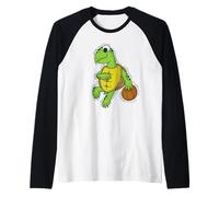 La Tartaruga Gioca e AMA Il Basket Maglia con Maniche Raglan
