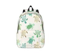 La tartaruga scrive la borsa del computer portatile di viaggio dello zaino della tela, la protezione dell'acqua e le cinghie ergonomiche per il lavoro, Nero , S
