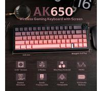 La tastiera meccanica wireless AJAZZ AK650 con wireless, tre modalità, guarnizione da gioco, compatta e portatile con schermo
