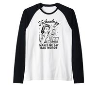 La Tecnologia Mi Fa Dire Cattive Parole Divertenti Umorismo Tecnico Maglia con Maniche Raglan