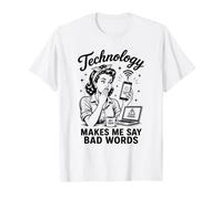 La Tecnologia Mi Fa Dire Cattive Parole Divertenti Umorismo Tecnico Maglietta
