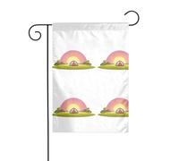 La tenda YYHWHJDE su collina e tramonto Immagine dimensioni precise di questa bandiera da giardino è di 30,5 x 45,7 cm, che è un rapporto dorato accuratamente progettato. Si adatta perfettamente alla