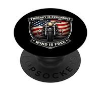 La terapia è un vento costoso è gratis Classic Motorcycle American PopSockets PopGrip Adesivo