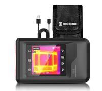 La termocamera compatta HIKMICRO E03 ha una risoluzione SuperIR di 240x240 e una camera visibile con risoluzione 96x96/9216 pixel, 25 Hz, display touchscreen da 3.5", IP54, da -20°C a 350°C