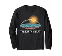 La Terra è Piatta Divertente Teoria della Scienza Meme Maglia a Manica