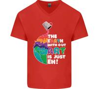 La Terra Senza Arte È Solo EH Artist Maglietta In Cotone A V Per Uomo