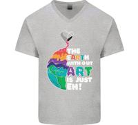 La Terra Senza Arte È Solo EH Artist Maglietta In Cotone A V Per Uomo