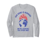 La Terra sta bruciando il cambiamento climatico grafico ambientale Maglia a Manica
