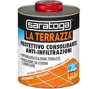Sforza Saratoga La Terrazza Protettivo consolidante anti-infiltrazioni (LT. 2,5) - Sigillante trasparente per terrazze e balconi in cemento, pietra, gres, cotto e porfido