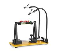 La terza mano 360 ° Flipping PCB Clip Saldatura di terza mano con lente d'ingrandimento illuminata a LED 3X Saldatura Aiutando la stazione di rilavorazione manuale (Color : 21PC-OE)