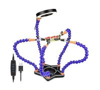 La terza mano 5PC Braccia Flessibili Saldatura Aiutando Le Mani 3X Lente di Ingrandimento Lampada Da Tavolo Stazione di Clip Strumento di Saldatura Del Basamento FAI DA TE (Color : STAR5L-BE9, Size