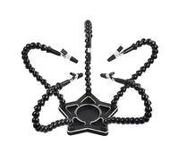 La terza mano 5PC Braccia Flessibili Saldatura Aiutando Le Mani 3X Lente di Ingrandimento Lampada Da Tavolo Stazione di Clip Strumento di Saldatura Del Basamento FAI DA TE (Color : N-STAR5-BK9, Size