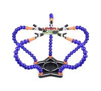 La terza mano 5PC Braccia Flessibili Saldatura Aiutando Le Mani 3X Lente di Ingrandimento Lampada Da Tavolo Stazione di Clip Strumento di Saldatura Del Basamento FAI DA TE (Color : STAR5-BE9, Size :