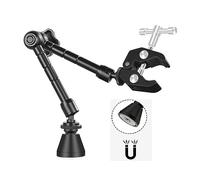 La terza mano Hot Air Gun Frame Soldering Iron Holder PCB Clip Soldering Station Heat Gun Stand Welding Tool with 3X LED Magnifier (Color : SS2M-BK)