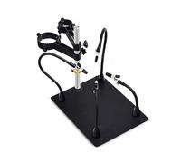 La terza mano Hot Air Gun Frame Soldering Iron Holder PCB Clip Soldering Station Heat Gun Stand Welding Tool with 3X LED Magnifier (Color : N-AGR4-BK9)