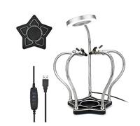 La terza mano Soldering Third Hand PCB Holder 5Pcs Helping Hands Welding Station 3X LED Magnifier Desk Lamp PCB SMD Repair Tools (Color : NEW-5star-USB, Size : 3X_55MM)
