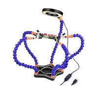 La terza mano Supporto for PCB di saldatura 5 pezzi Mani d'aiuto flessibili Lampada da tavolo con lente d'ingrandimento 3X USB Stazione di saldatura Strumento di saldatura fai-da-te (Color : STAR5L-B