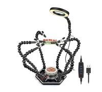 La terza mano Supporto for PCB for utensili di terza mano for stazione di lavoro di saldatura con sfera di pulizia della punta del saldatore con lente d'ingrandimento illuminata a LED 3X (Color : 6L-
