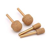 La testa della ruota, Testa di rettifica diamantata brasata sotto vuoto abrasiva Oro 46#/100# Grana 12-25mm Gambo 6mm 60mm(Grit 100,Diametre 14mm)