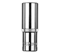 La testa esagonale lunga 1/4", 13 mm della marca NEO è realizzata in acciaio al cromo vanadio. La superficie zigrinata migliora il mantenimento della punta.