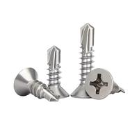 La testa piatta in acciaio inossidabile è una vite Confezione da 20 viti autofilettanti in acciaio inossidabile 410 a testa piatta, autoperforanti, diverse misure(38mm,M4.8)