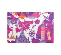 La Torre Eiffel arancione La Statua della Libertà Tappetino da Caffè per Cucina In Pelle Assorbe Macchina Da Caffè Mat Contatore per Cucina