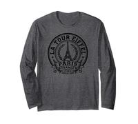 La Torre Eiffel dal 1889 Parigi Francia Stampa Nera Maglia a Manica