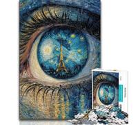 La Torre Eiffel negli occhi Puzzle da 1000 pezzi per adolescenti, giochi educativi Decorazione per la casa Adatto per la decorazione del desktop 38x26cm