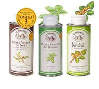 La Tourangelle Confezione Trio di Olio di Noci/Olio di Basilico/Olio di Pistacchio - 750 ml