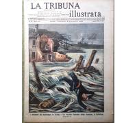 La Tribuna Illustrata 8 Novembre 1908 Meccanica Tipografia Miseria Roma Sicilia