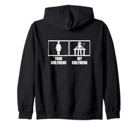 La tua ragazza La mia ragazza fidanzato DJ Funny Disc Jockey Felpa con Cappuccio