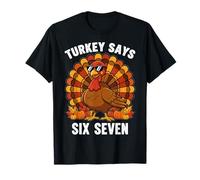 La Turchia Dice Six Seven Funny Thanksgiving 6 7 Meme Maglietta