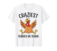 La Turchia più Pazzo in Città Divertente Ringraziamento Cartoon Art Maglietta