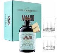 LA VALDOTAINE AMARO DENTE DI LEONE 1 LITRO DRINK SET CON DUE BICCHIERI