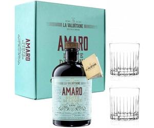 LA VALDOTAINE AMARO DENTE DI LEONE 1 LITRO DRINK SET CON DUE BICCHIERI