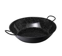 La Valenciana - Padella per frittura, in Acciaio smaltato con 2 Manici, 50 cm, Colore: Nero