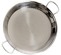 La Valenciana - Tegame per Paella in Acciaio Inox 18/10, Nero, 55 cm