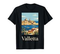 La Valletta Malta Mediterranean Harbor Travel Design Maglietta