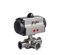 La Valvola Elettromagnetica Valvola A Sfera Pneumatica Sanitaria da 1 Pollice A 3 Vie Dn25 Valvola A Sfera Pneumatica A Doppio Effetto Tri-clamp Forniture Industriali in Acciaio Inossidabil