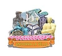 La Vella Andorra Andorra Calamita da frigorifero in legno 3D monumenti viaggio da collezione souvenir decorazione fatta a mano