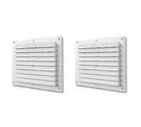 La Ventilazione BDR1714B Griglia di Ventilazione in Plastica Rettangolare da Sovrapporre, Bianco, 175x146 mm (Confezione da 2)